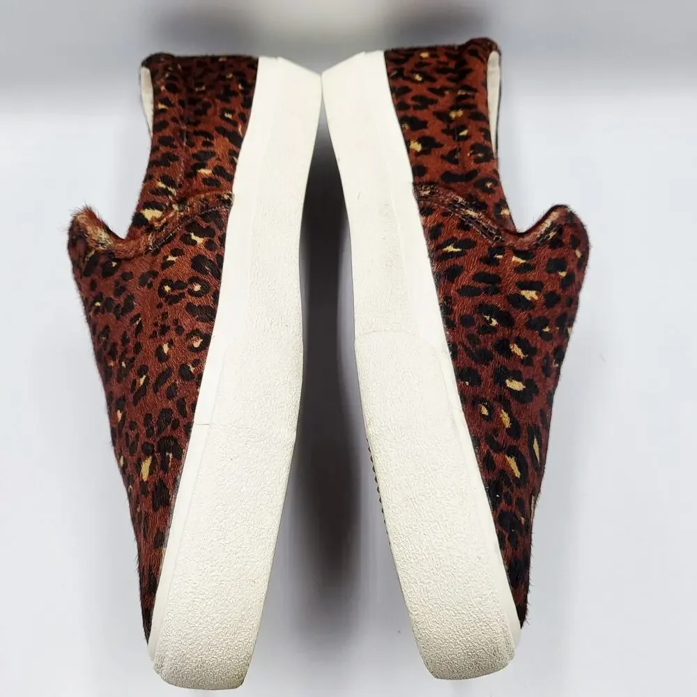 Madewell Sidewalk Women's 9.5 Men's 8 Brown Leopard Print Calf Hair Sneakers